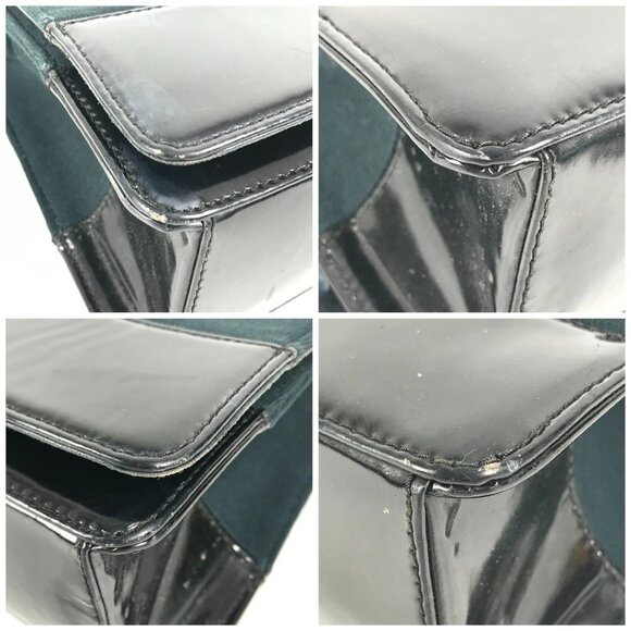 CHANEL CC CC Mark bag flap Shoulder Bag Jersey Black/Dark GreenBased - Picture 15 of 15